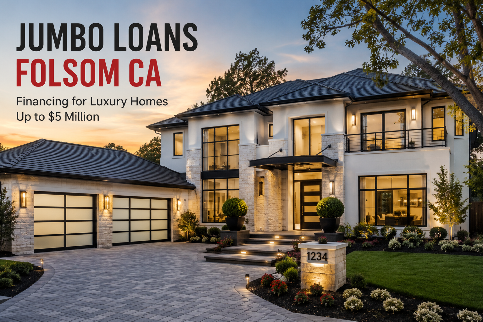Luxury home financed with a jumbo mortgage loan in Folsom, California